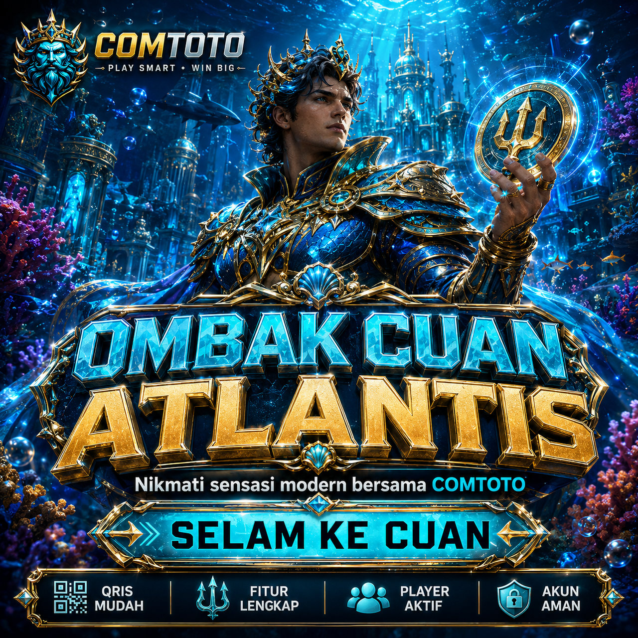Banner COMTOTO — ilustrasi layanan dan kategori permainan